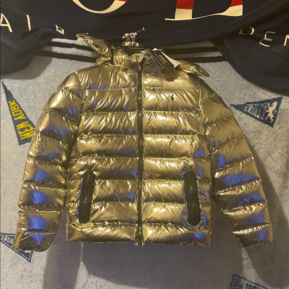 Ralph Lauren Metallic Gold Puffer Jacket